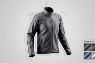 create activewear tech pack or streetwears, technical sketches, clothing mockup