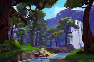 create realistic  3d game environment unity 3d model scene 3d game asset ue