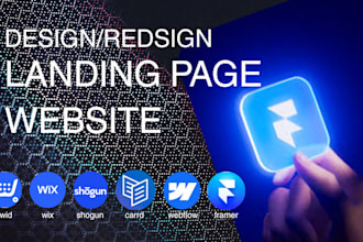 design redesign responsive landing page in ecwid wix shogun carrd webflow framer