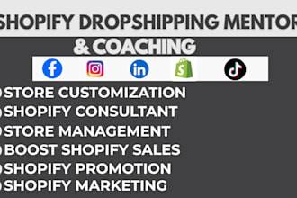 be your shopify mentor, dropshipping coach shopify coach dropshipping consultant