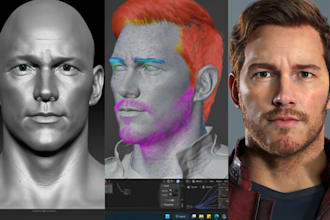 design 3d realistic character modeling and rigging for game, animation metahuman