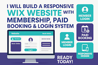 build a responsive wix website with membership, paid booking and login system