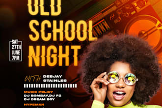 create amazing club, event  or party flyer in 4hrs
