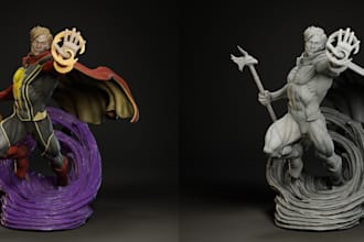 make fan art 3d character, stl file superhero custom figures,toy designing,minis