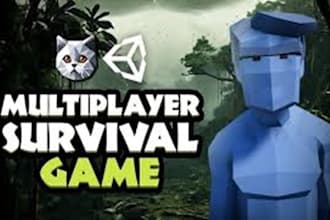 create interactive unity multiplayer video game development, roblox, ai game bot