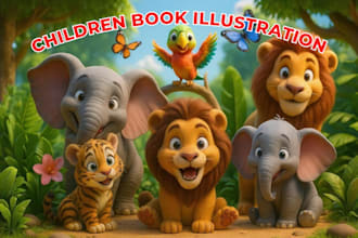 illustrate children story book illustration, picture book illustration and cover