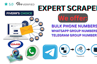 do targeted phone number scraping, whatsapp and telegram group number extraction