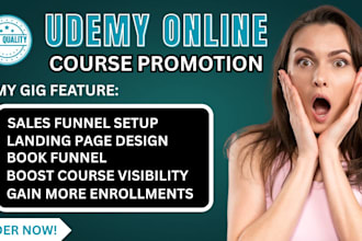 udemy online course promotion book funnel udemy online course promotion to sale