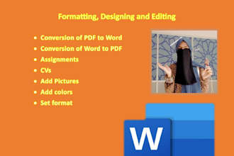 design format and edit your document in microsoft word in few hours