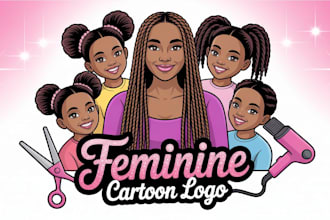 draw feminine cartoon pfp logo design movie album book cover illustration