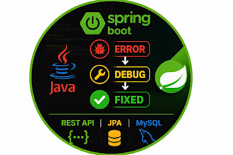 fix java, spring boot bugs, rest API, jpa hibernate and mysql errors