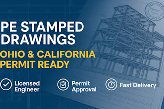 do pe stamped structural drawings for permit approval in ohio and california