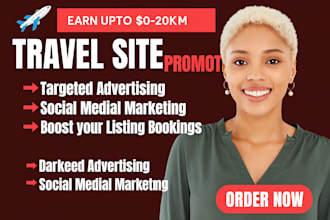 do organic travel site promotion hotel booking airbnb listing facebook marketing