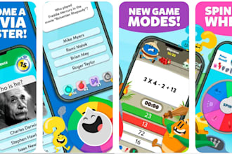 create a quiz app, simple game, abc app, carton app, trivia app