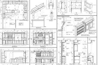 draft woodworking, furniture, and wardrobe shop drawings in autocad