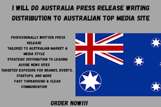 do australia press release writing distribution to australian top media site