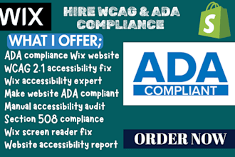 setup ada compliance shopify store wix website wcag compliance manual testing