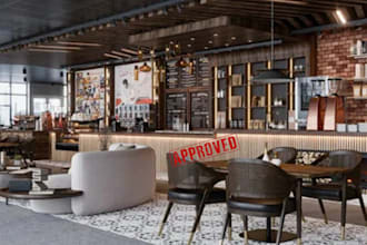 design and render your restaurant or cafe in 3ds max