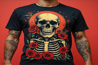 draw streetwear skeleton,vintage skull art,horror art,warren lotas