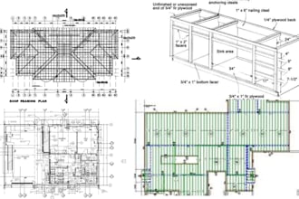 be your architect for,2d floor plan,roof plan drafting, mep drawing, and cabinet