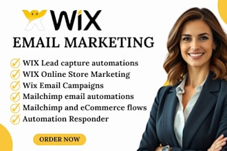 set up wix automation email marketing mailchimp ecommerce flows wix email design