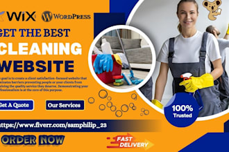 build cleaning service website, house, office cleaning, booking koala website