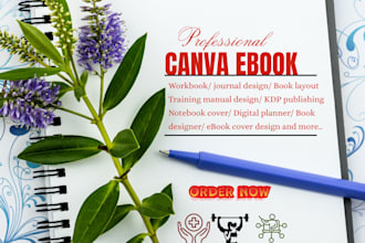 premium wellness journal, digital planner, or cookbook design and KDP formatting