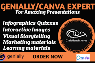 create course materials, presentations, infographics with genially or canva
