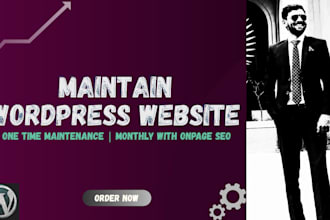 do wordpress website maintenance and wordpress support, help or fix