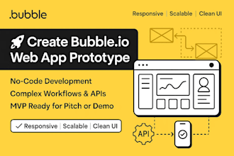 create complex bubble io web app into prototype