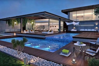 create 3d landscape garden patio backyard and pool design