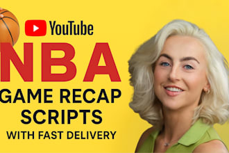 write short nba game recap scripts with fast delivery