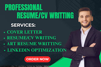 write a professional resume, cover letter, linkedin optimization, cv writing