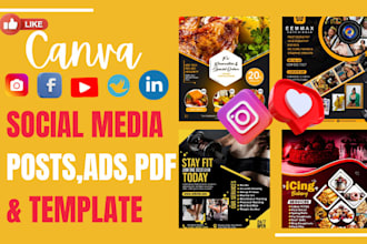 create editable canva templates, social media posts design or instagram post