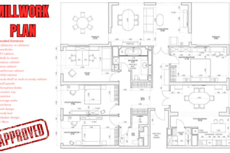 create millwork shop drawings, full set of architectural plans for state permit