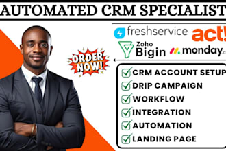 setup freshservices act crm zoho bigin fresh creation monday integration crm va