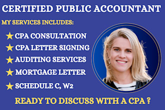 sign CPA income verification letter, comfort letter, mortgage, financial audit