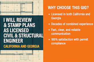 review stamp as licensed civil and structural engineer in fl tx ca nc ny az