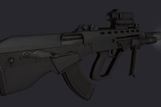 optimize3d gun,short gun,riffles,machine gun,3d weapon for game,printable model