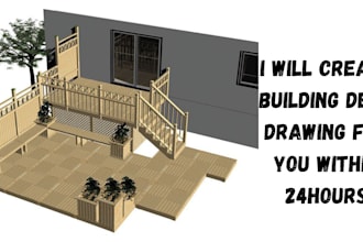 create and do 3d model,  deck, patio, porch permit drawing set