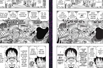 translate manga, doujinshi or webcomic with cleaning and typesetting