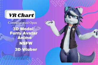 create 3d vtuber vrchart avatar furry avatar vtuber model