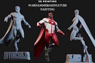resin print and paint 3d miniature warhammer 40k tabletop figure 3d sculpting