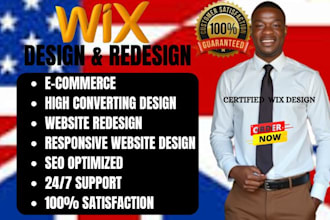build wix website design, wix website redesign, or wix online store