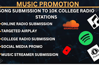 submit and spin your track to 10k US, UK, and canadian college radios