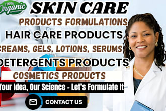 be your product formulation chemist for cosmetic skincare or beverages products