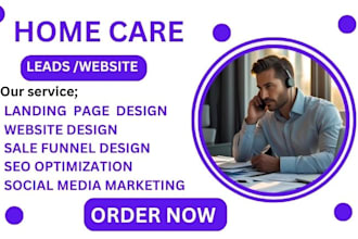 home care leads elderly care leads home care logo ads setup home care website
