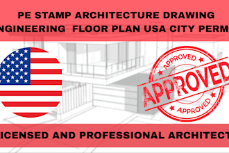 do pe stamp architecture drawing engineering drawing floor plan USA city permit