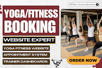 design yoga fitness trainer booking website dance school sport coach gym website