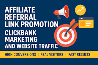 do affiliate referral link promotion, clickbank  marketing and website traffic